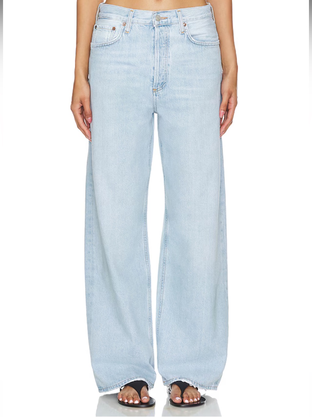 Agolde Low Slung Baggy Jeans Light Blue Size 24